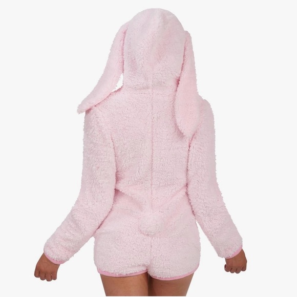 Costume Adult/Giggling Getup/Cozy Pink Bunny Costume Outfit/Sherpa Hooded/SIZE L - Picture 4 of 9
